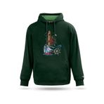 Tasarım Sweatshirt Deniz Feneri Ve Yelkenli Tasarım Kapşonlu Sweatshirt, Nefti yeşil, L