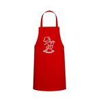 Tasarım Trend Silüet Chef Tasarım Özel Baskılı Chef Mutfak Önlüğü Kırmızı