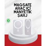 Tasarımlı Magsafe Araç Telefon Tutucu Type-C Girişli