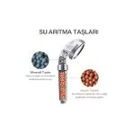 Tasarruflu Duş Başlığı | 21 Cm, Mineral ve Anyon Taşlı Su Arıtmalı Basınçlı El Duşu – Su ve Enerji Tasarrufu Sağlar - 1 lt