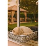 TASARYUM Kedi Köpek Cam Yatağı Vantuzlu Hamak El İşçiliği (GRİ)