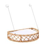TASARYUM Pencere Kenarına Monte Edilebilir Macrame Örgü Kedi Hamağı El İşçiliği (KAHVERENGİ, BÜYÜK BOY)