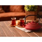 Taşev T0588 Mate Döküm Demlik Kırmızı 1150 ml Çaydanlık