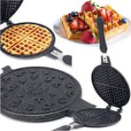 Taşhan Lüx Granit Waffle Tavası, Bakalit Sap, Ocak Üstü, Dayanıklı ve Şık Tasarım - Altın