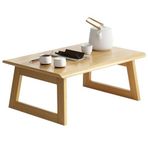 Taşıması kolay, katlanabilir seyahat için küçük masa, sohbet için çay masası, çocuklar için alçak masa, sade cumba pencere sehpası (Renk: Ahşap rengi, Boyut: 70 x 40 x 30 cm)
