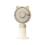 Taşınabililir Mini USB Şarjlı 3 Kademeli El Masaüstü Vantilatör Fan Soğutucu YM88216 - Krem