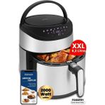 Taşınabilir 2000W Inox Dokunmatik Hava Fritözü, Özel Tasarım Tutma Kolu - Altın - Gri
