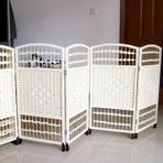 Taşınabilir Ahşap Katlanır Ekran, Çocuklar için Bağımsız Rattan Oda Bölücü İç Mekan Gizlilik Bölme Seti 5'li Set (80 x 30 cm) Çok Yönlü Ev Dekorasyonu Çözümü