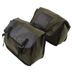 Taşınabilir Bisiklet Arka Koltuk Bagaj çantası, Büyük Kapasiteli dağ Bisikleti Kuyruk çantası Bisiklete Binmek Için 12 Oz Tuval Ve Deri Kolay Kurulum (GREEN)