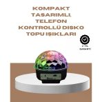 Taşınabilir Bluetooth Disko Topu Uzaktan Kumandalı Işık Efektleri Mir77458946