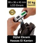 Taşınabilir Dijital Ekranlı Pilli El Kantarı Hassas Terazi Seyahat Yolculuk Bavul Çanta Tartı 50 kg