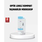 Taşınabilir Eğitim Mikroskobu 80X–200X Led Işıklı Darbeye Dayanıklı