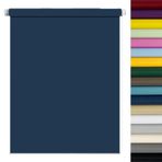 Taşınabilir jaluzi 40 x 140 cm - İzolasyonlu UV Koruması, Çocuk Güvenliği, B odaları için termal stor perde, oturma odası, banyo - lacivert, montaj ve seyahat dostu
