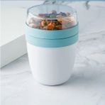 Taşınabilir Kaşıklı Yoğurt Kabı - 700 ml Pratik Yemek Bardağı 7176441 - Turkuaz