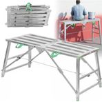 Taşınabilir Katlanır İskele Merdiveni, Kaymaz Basamaklı, 400 kg Yük Taşıma Kapasitesi, Sıvacılar, Hop Up Çalışma Platformu 140 x 40 cm Step Up Tezgah Merdiveni.