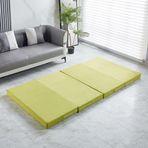 Taşınabilir Kaymaz Çift Katlanır Yatak Yıkanabilir Kılıflı Misafir Minderi Seyahat Kamp Araba için Yeşil 200 x 80 x 5 cm