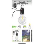 Taşınabilir Kırılmaz Şarjlı USB LED Ampül IP65 Type-C - Açık Sarı