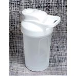 Taşınabilir Kulplu Kapaklı Su ve Çay Bardağı Plastik Kupa Bardak 500 ml - 1 Adet - Beyaz