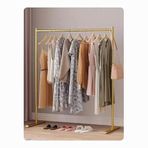 Taşınabilir Metal Elbise Askısı, Giysileri ve Montları Asmak için Basit Giysi Rafı, Trend Standart Tasarım, Altın ve Siyah Renklerde Mevcuttur - 120x150cm, Dayanıklı ve Şık Depolama Çözümü