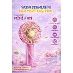 Taşınabilir Mini Fan 300MAH Kablosuz Sessiz Güçlü Motor Yaz Için Serinlik Sağlar 3 Kademeli Serinlik - Pembe