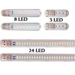 Taşınabilir Mini USB Led Lamba 3-8-24 LED 5730 SMD Kamp Stick Led (Beyaz, 3 LED)
