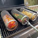 Taşınabilir paslanmaz çelik barbekü sepetleri – Paket 5 adet 20 cm ve 3 adet 30 cm paket, sebzeler, patates kızartması ve çok daha fazlası – Aksesuar