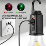 Taşınabilir Şarjlı Led Ampül Outdoor Kamp Bahçe Lambası 10W Askılı Kırılmaz 3 Modlu Işık