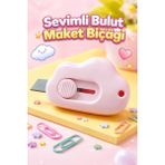 Taşınabilir Sevimli Bulut Şeklinde Maket Bıçağı , Pratik Koli Açma Kağıt Kesme Bıçağı - Pembe