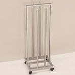 Taşınabilir Tekerlekli Elbise Askısı Düzenleyici İstifleyici, Butikler/Çamaşır Odası/Kuru Temizlemeciler/Fotoğraf Mağazası Askılık Depolama Arabası, Büyük,Silver-Hold 140 Hangers