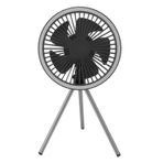 Taşınabilir Tripod Fan, 3'ü 1 Arada Fonksiyon, 3 Vites Zamanlaması, Güçlü Rüzgar, Hang Stant Çift Amaç, Acil Güç Bankası, Işık, Açık Hava Kampı Için (GREY)