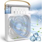Taşınabilir Vantilatör Su Soğutmalı Masaüstü USB Fan Air Cooler - Beyaz - Gümüş
