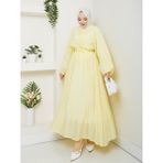 Taşlı Ikili Tesettür Takım - Sarı - S - M