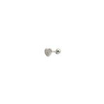 TAŞLI KALP GÜMÜŞ TRAGUS PIERCING - RODYUM BEYAZ