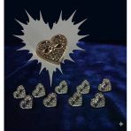 Taşlı Kalpli Düğme 24 Boy (15.2Mm) 10 Adet