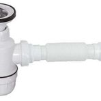 Taslı lavabo sifonu körük çıkışlı