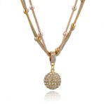 Taşlı Özel Pandora Model Çoklu Özel Bayan Kolye-gold