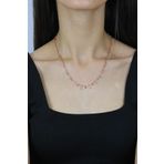 Taşlı Pullu Rose Gümüş Choker Kolye 7273