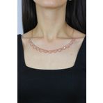 Taşlı Tasarım Rose Choker Gümüş Kolye 7272