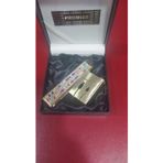 Taşlı USB Şarjlı Çakmak, Renkli Kristal Süslemeli, Altın Rengi Metal Kasa