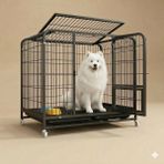 Tasma Market Tekerlekli Metal Köpek Kulübesi ve Taşıma Kafesi 110X72X94 cm – Büyük Irklar Için Sağlam Metal Yapı