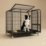 Tasma Market Tekerlekli Metal Köpek Kulübesi ve Taşıma Kafesi 94x65x86 cm – Büyük Irklar Için Sağlam Metal Yapı