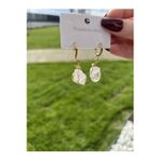 Taşmeran Kristal Kuvars Ham Doğal Taş Küpe Tky0341