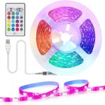 Tasmor LED şerit 2 m USB LED şerit, RGB LED TV arka plan aydınlatması LED bant 16 renk ve 4 mod, LED şerit müzik ile senkronizasyon, LED ışık zinciri, uzaktan kumandalı, ışık bandı, 40 ila 60 inç TV, PC için