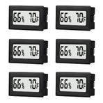 TASOGEN 6'lı Paket Mini Küçük Dijital Higrometre Termometre İç Mekan Sıcaklık ve Nem Ölçer Sıcaklık Sensörü Monitörü Fahrenheit (℉) Kavanozlar, Nemler, Ev, Sürüngen Tankı, Oda için