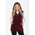 Taşoğlu Collection Kapüşonlu Kadın Polar Yelek