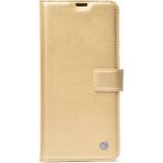 Tasopay Samsung Galaxy A10 Uyumlu Kılıf Mükemmel Kalıp Cihazı 360 Derece Korur, Kartlık Bölmesi Uzun Ömürlü Yüksek Kalite Suni Deri Cover - Gold