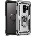 Tasopay Samsung Galaxy S9 Uyumlu Kılıf Soldier Korumalı Yüzüklü ve Mıknatıslı Tpu Gövde Kılıf - Gri