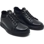 Taşpınar %100 Hakiki Deri Erkek Günlük Rahat Kışlık Sneaker Ayakkabı Yeni Sezon 40-44 - Siyah