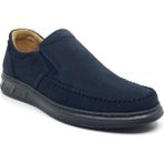 Taşpınar Ayakkabı Taşpınar %100 Hakiki Deri Ortopedik Erkek Yazlık Rahat Günlük Yeni Sezon Rok Ayakkabı 40-45 - Lacivert Nubuk