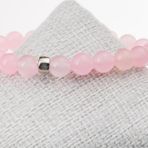 Taşta Moda Pembe Kuvars Taşı Bileklik-8 Mm